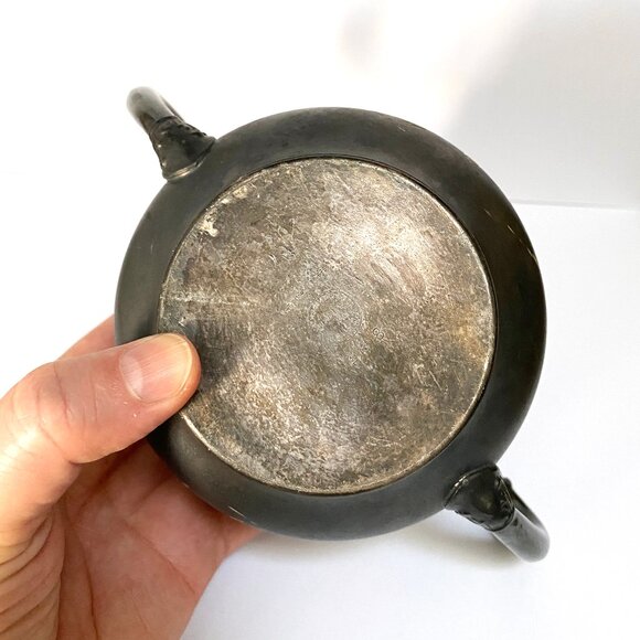 Vintage Etched Van Bergh Silver Plate Co. Rochester NY Sugar Bowl - Picture 3 of 5